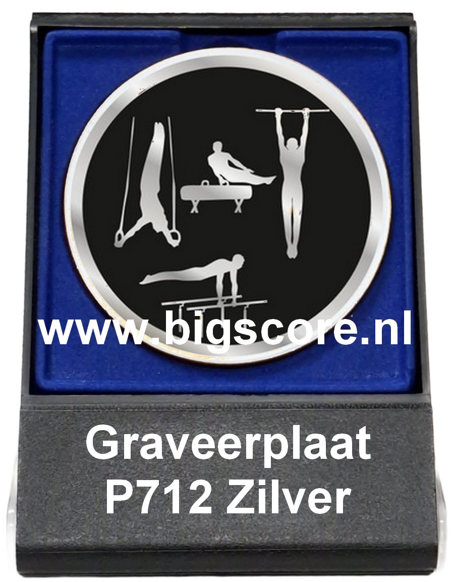 Turnen Heer Acryl in medailledoosje Blauw-Zwart G/Z/B
